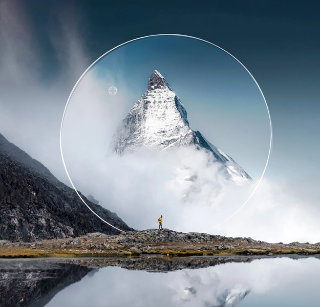 Optiswiss ophthalmic lens showing Swiss precision optics